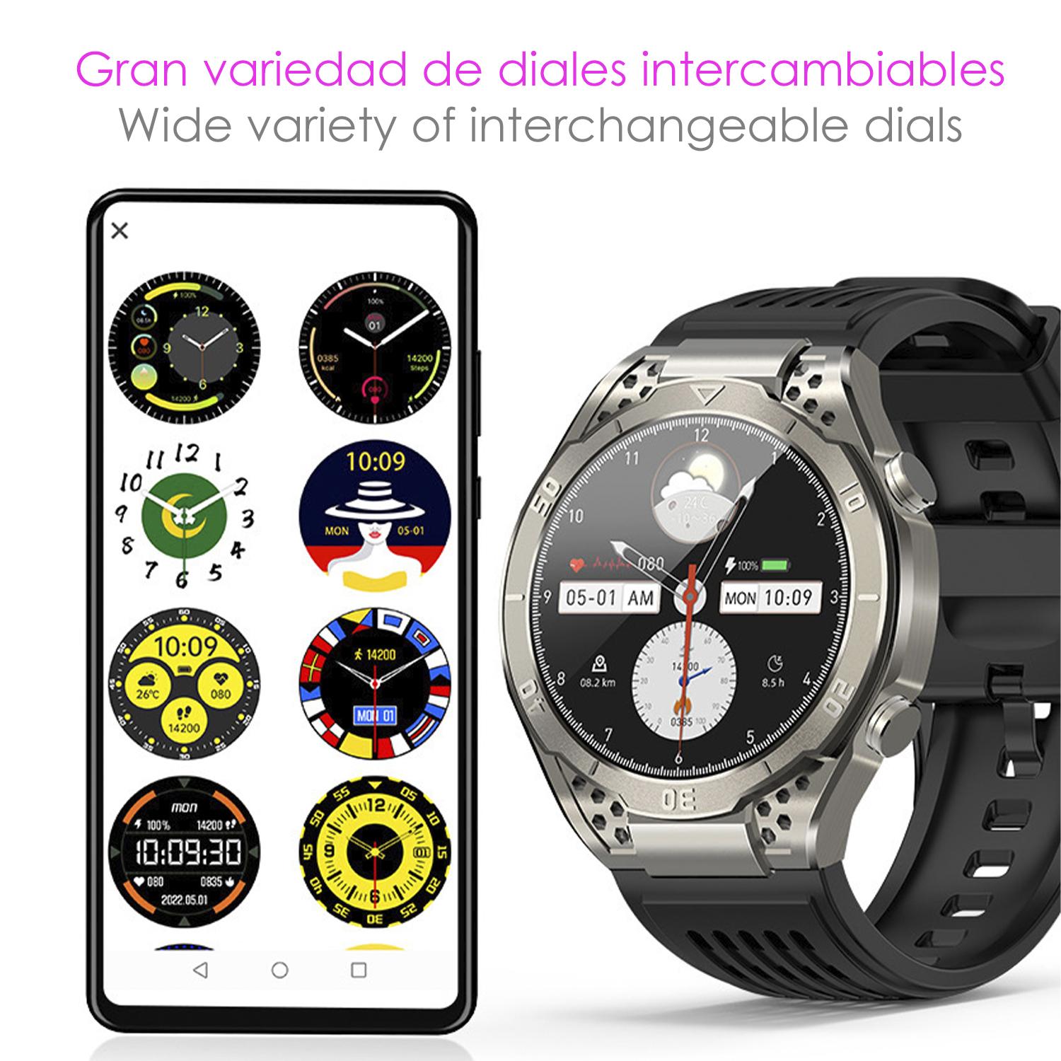 DAM Smartwatch JA01. Monitor de ácido úrico y lípidos, control de glucosa en sangre, electrocardiograma ECG, composición corporal. 5,5x1,1x5 Cm. Color: Negro