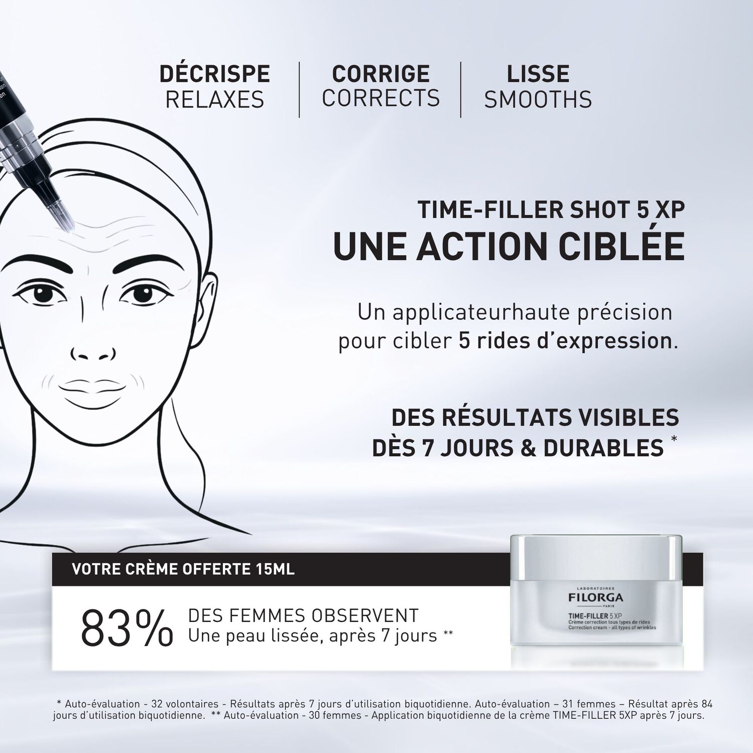 Time-Filler 5 Xp - Coffret Time-Filler Crème Correction 15 ml + Sérum Time-Filler Shot 15 ml