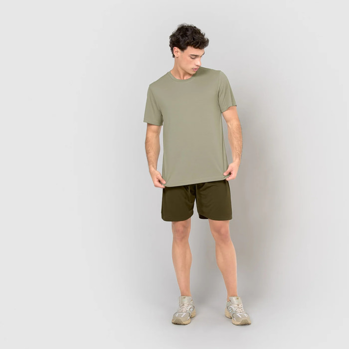 Maglietta tecnica sportiva da uomo verde foglia