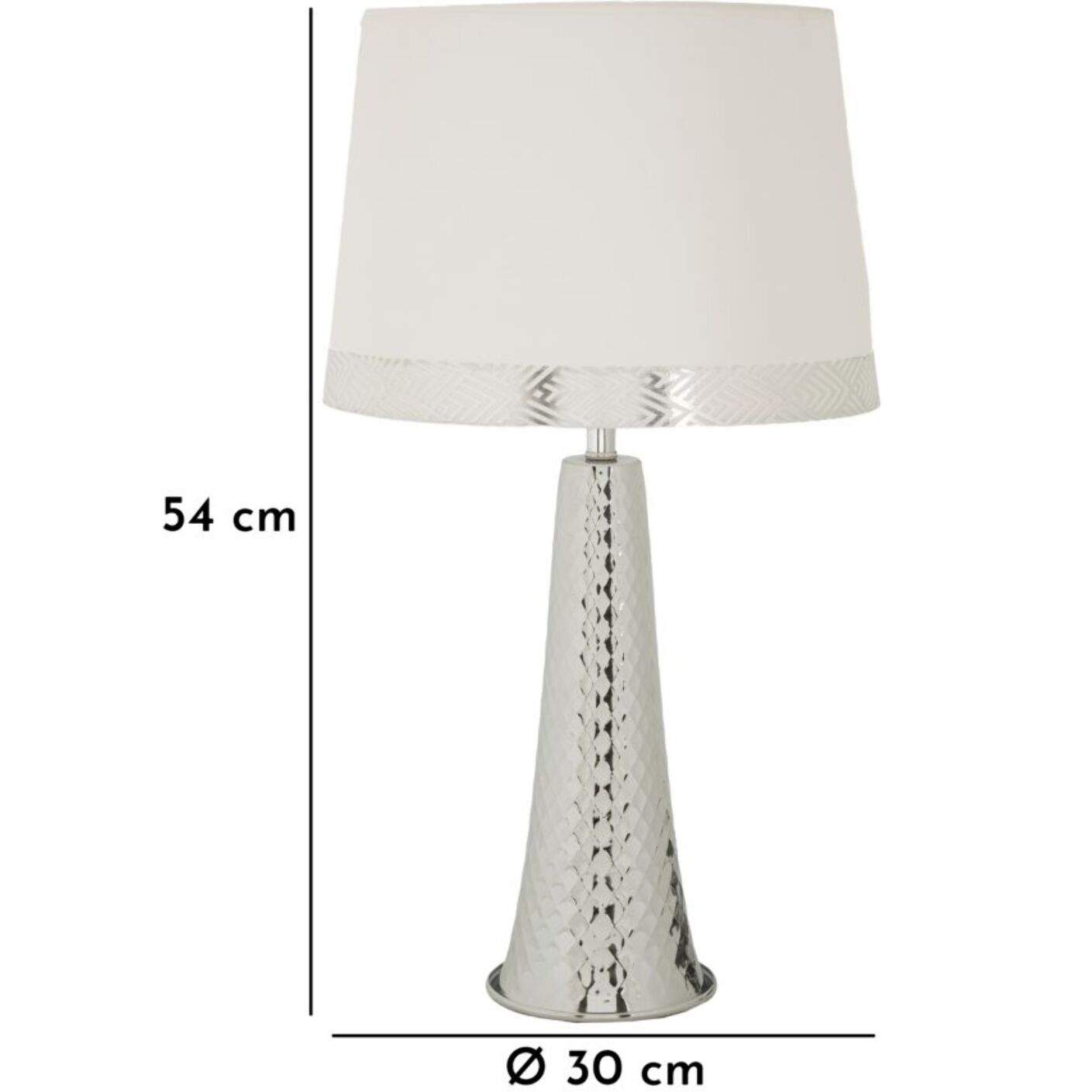 LAMPADA DA TAVOLO TOWER ARGENTO CM Ø 30X54