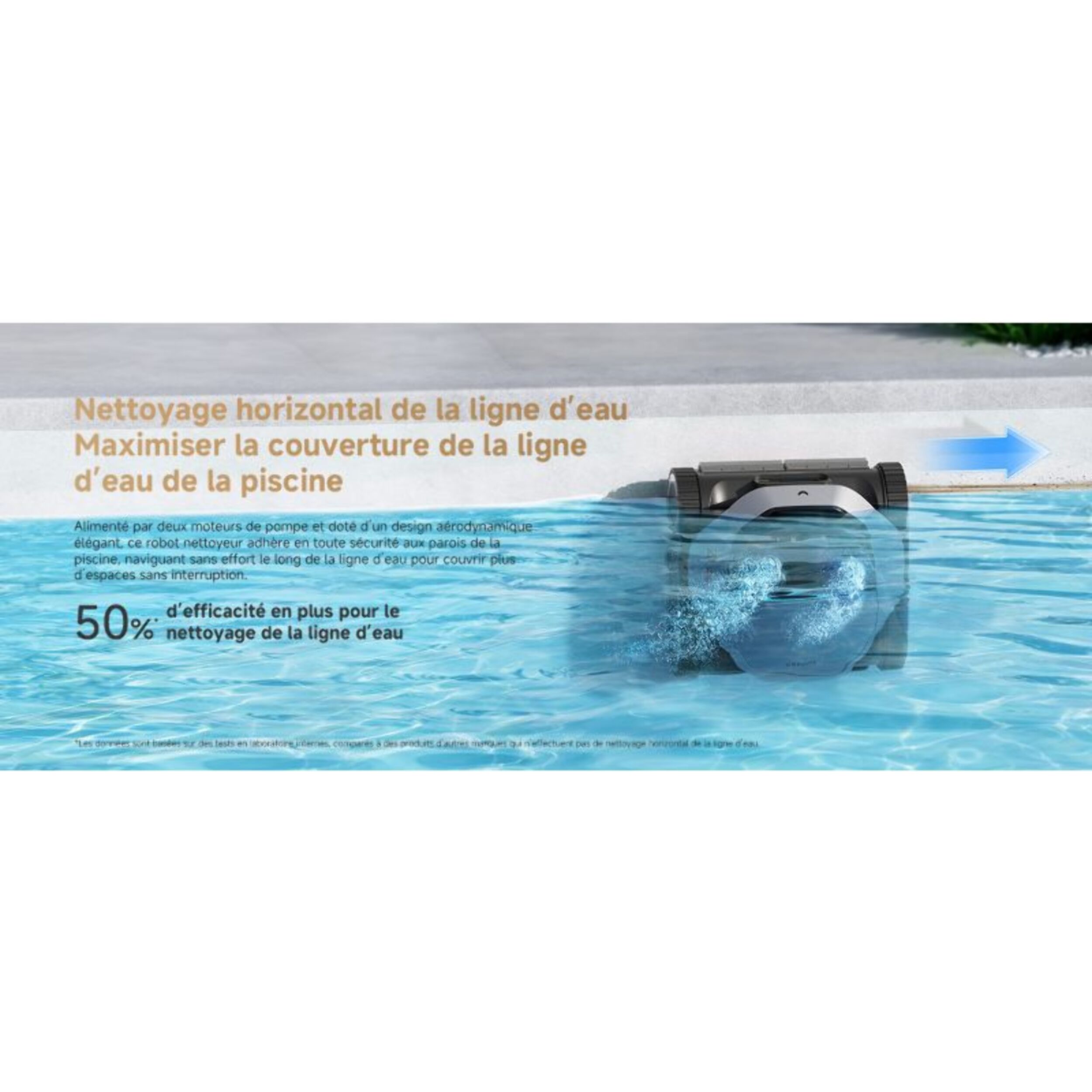 Robot piscine DREAME Z1 Pro sans fil - fond, parois, ligne d'eau - jusqu'à 200m²