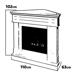 Ford - Camino a bioetanolo angolare da terra 110x63xH102 cm, colore bianco