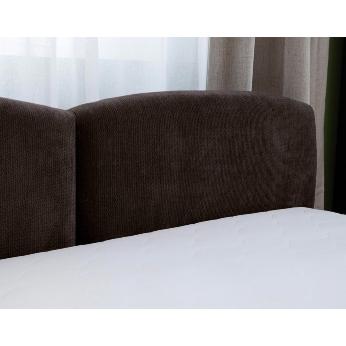 Carla - lit coffre - 160x200 cm - en velours texturé - sommier inclus - Marron