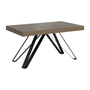 Table extensible 90x160/420 cm Terium taupe pieds anthracite