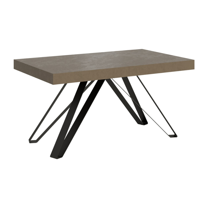 Table extensible 90x160/420 cm Terium taupe pieds anthracite