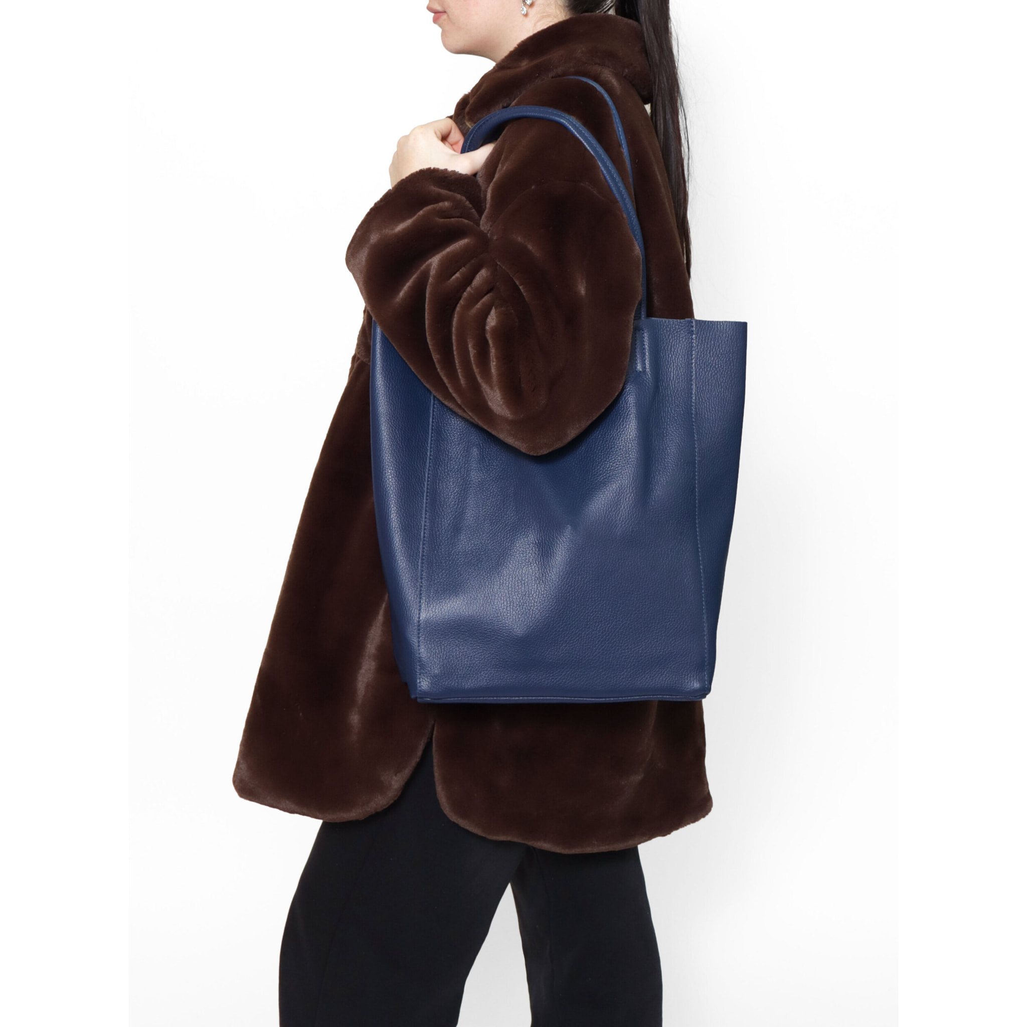 Borsa a mano da Donna Valentina in Vera Pelle Made in Italy 37x40x12,5 cm