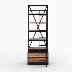 Ensemble de 2 bibliothèques en bois et métal - Kasi