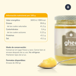 PLANETA HUERTO | Pack 2x Ghee Mantequilla Clarificada ECO 350g – Mantequilla Ghee Ecológica, Alta en Nutrientes y Fácil Digestión