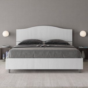 Letto con rete 160x190 bianco frassino Dores