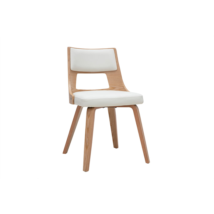 Chaise scandinave blanc et bois clair GARBO