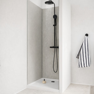 Pack 3 Panneaux Muraux Pierre Light Grey 90x210cm et Profilés Chrome - STONE'IT