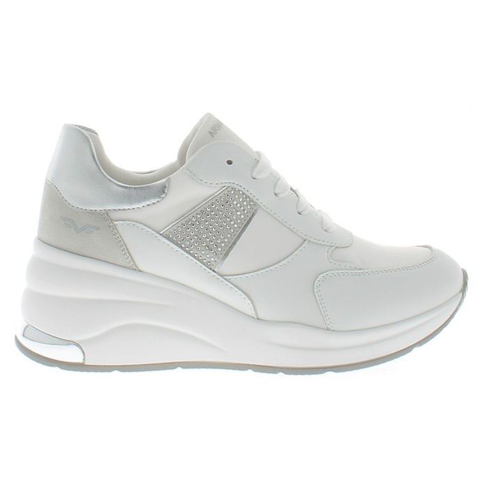 Armata di Mare Scarpe Donna Sneakers Casual Zeppa con Soletta in Memory Foam AMD S51H63 White Silver