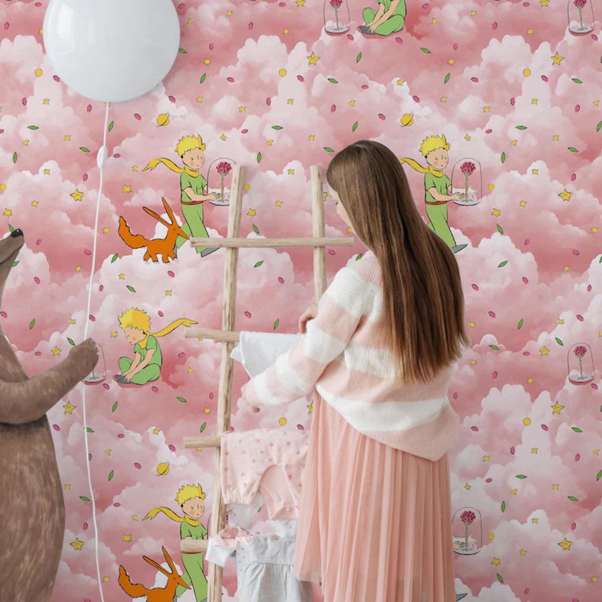 Carta da Parati Ufficiale Il Piccolo Principe Rosa Amore