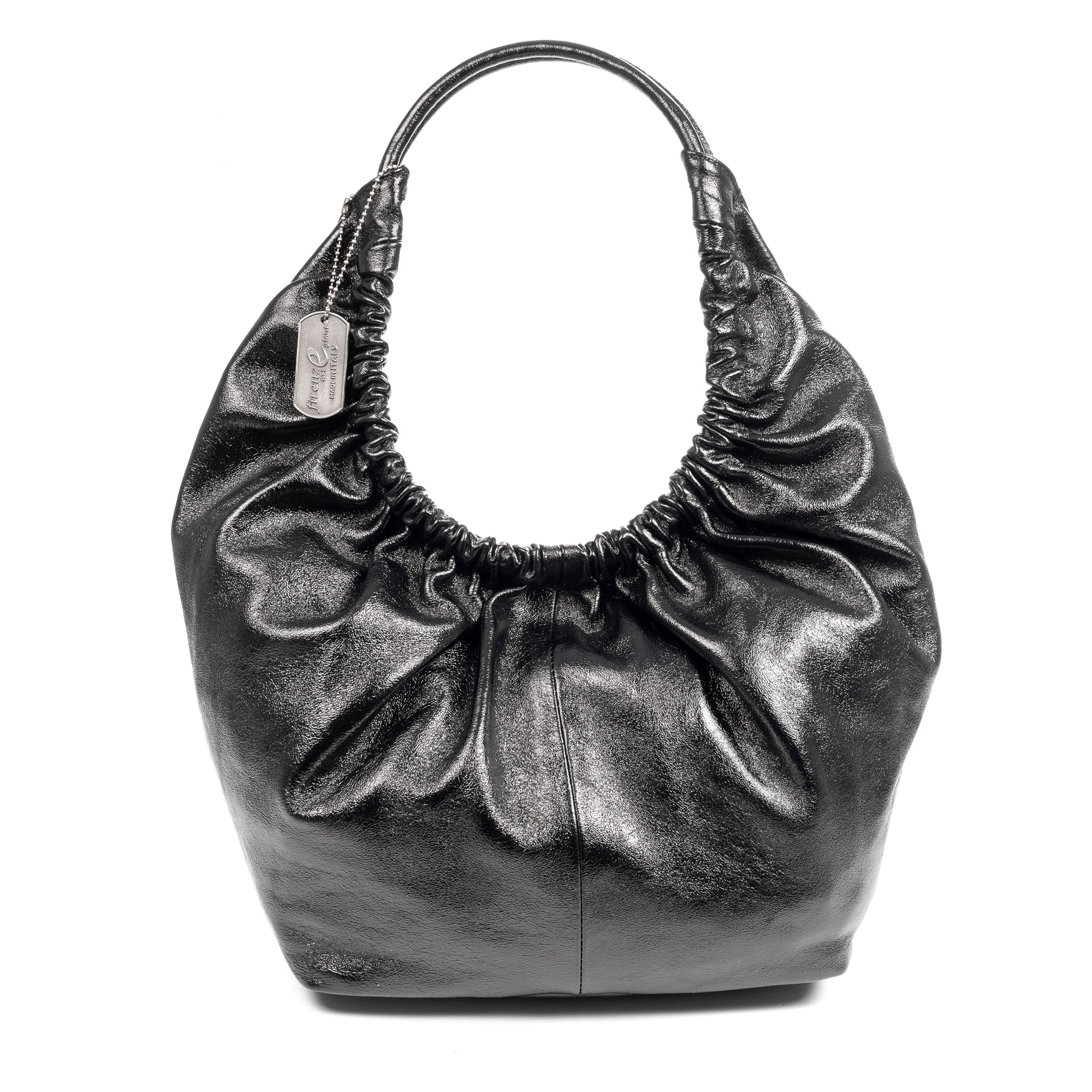 Arzignano bolso de hombro piel auténtica laminada asa grande acolchada