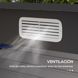 Caseta de Jardín Exterior 2,7m² 249x121x183 cm Cobertizo de Jardín Exterior con Doble Puerta 2 Ventilaciones y Pestillo Cobertizo para Terraza Patio Gris