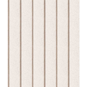 Papier peint texture murale à rainures beige naturel