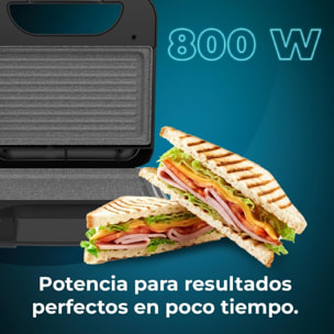 Cecotec Sandwichera Rock'nToast Grill + 800W de Potencia Revestimiento piedra Ro