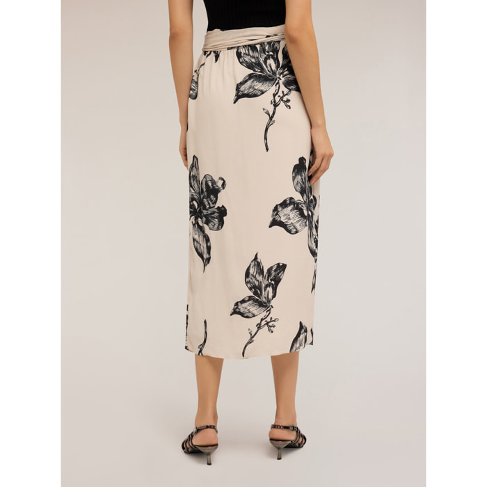 Motivi - Pareo de playa estampado de flores - Negro