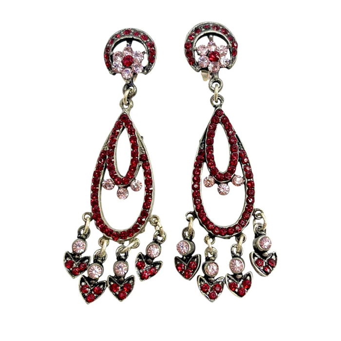 Pendiente largo multicristal Sw y plata 925 10µ T4