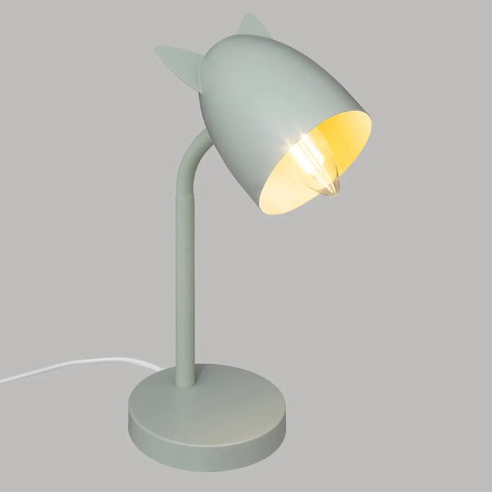 Lampe à poser à oreilles H.31cm métal vert