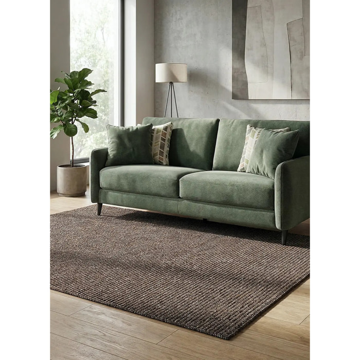 LUMEN Alfombra lavable lisa con bucles marrón, varias medidas disponibles.