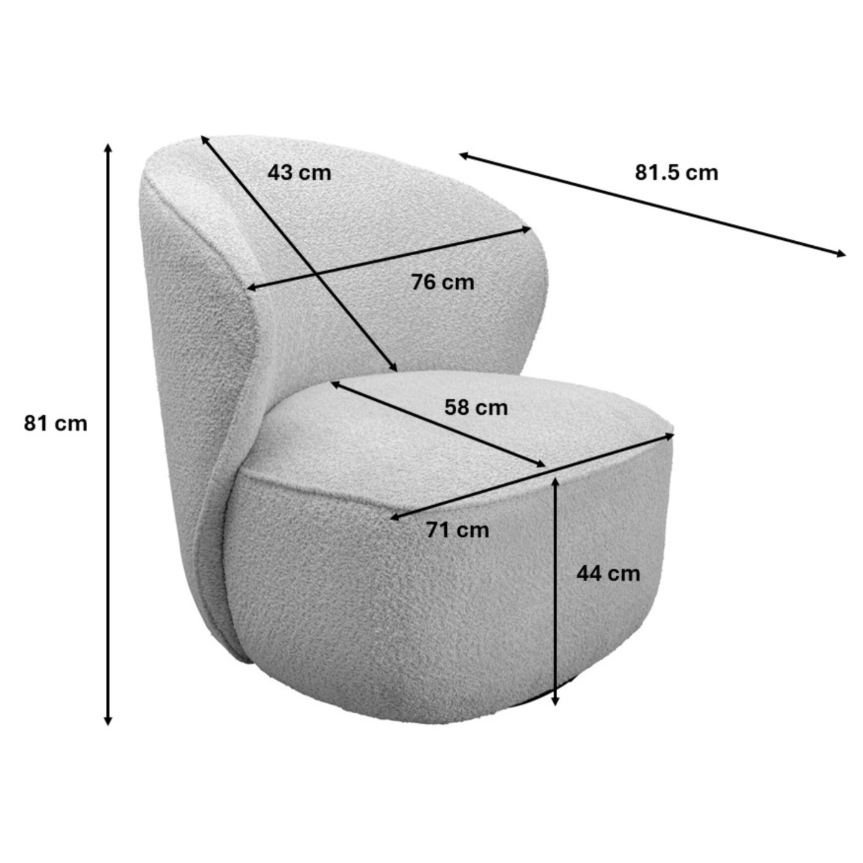 Fauteuil pivotant Ellie gris Kare Design