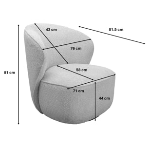 Fauteuil pivotant Ellie gris Kare Design