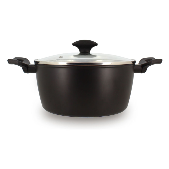 Faitout antiadhésif en aluminium noir 24cm - tous feux FIRST