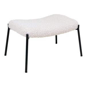 Poggiapiedi Glasgow in pelliccia sintetica bianca con gambe nere
