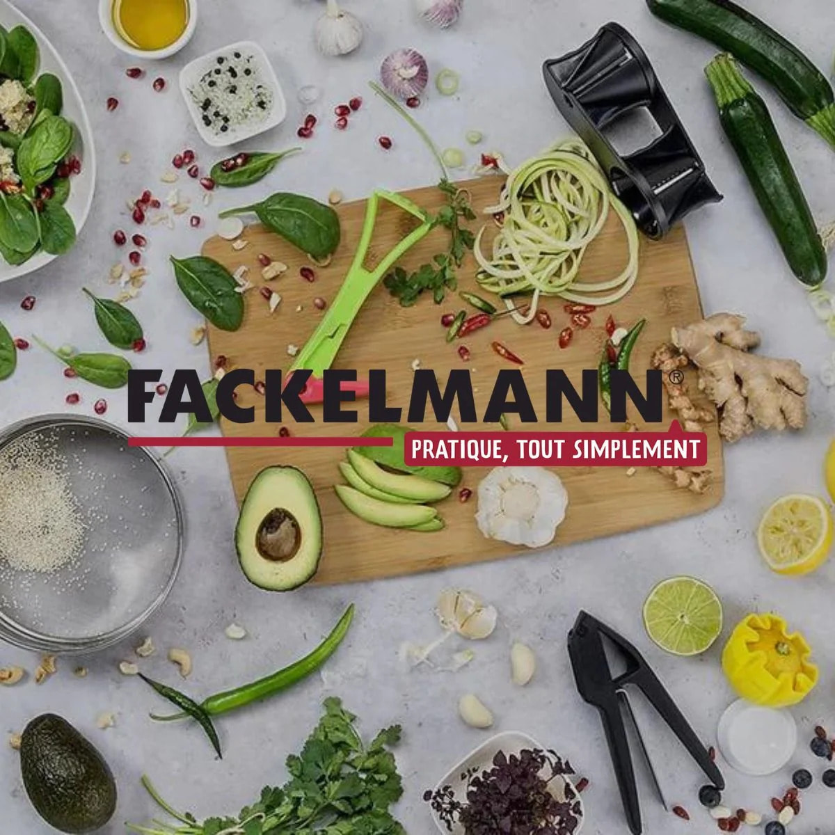 Set de 2 ustensiles de cuisine spatule en bois et spatule Fackelmann Boisselerie