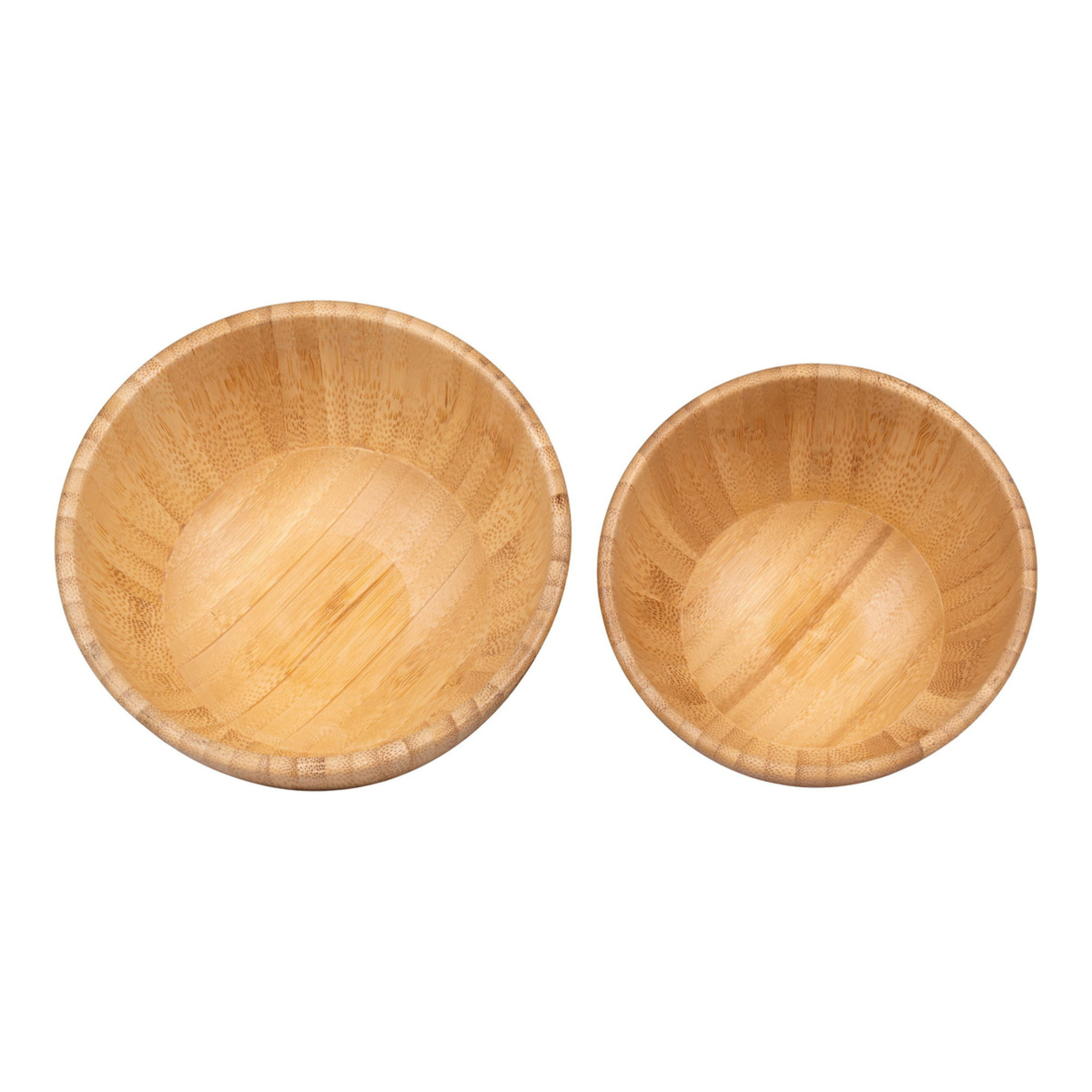Set 2 Ciotole Chefalu in Bambù Naturale — Ø13 e Ø15 cm