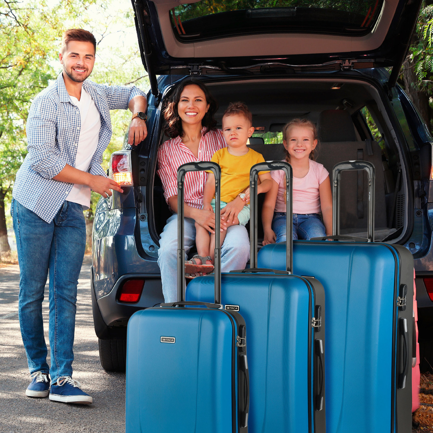 Maleta Itaca Tiber Set De 3 Unidades Azul-Antracita