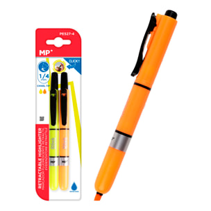 SET MARCATORE FLUORESCENTE RITRAIBILE 2 Uds. Giallo e arancione.