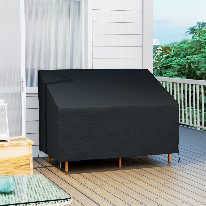 Funda para Banco de Jardín 2 Plazas, Funda Sofá Exterior Impermeable, Tela Oxford 600D con Recubrimiento, 140x84x56/94 cm para Patio, Terraza, Negro