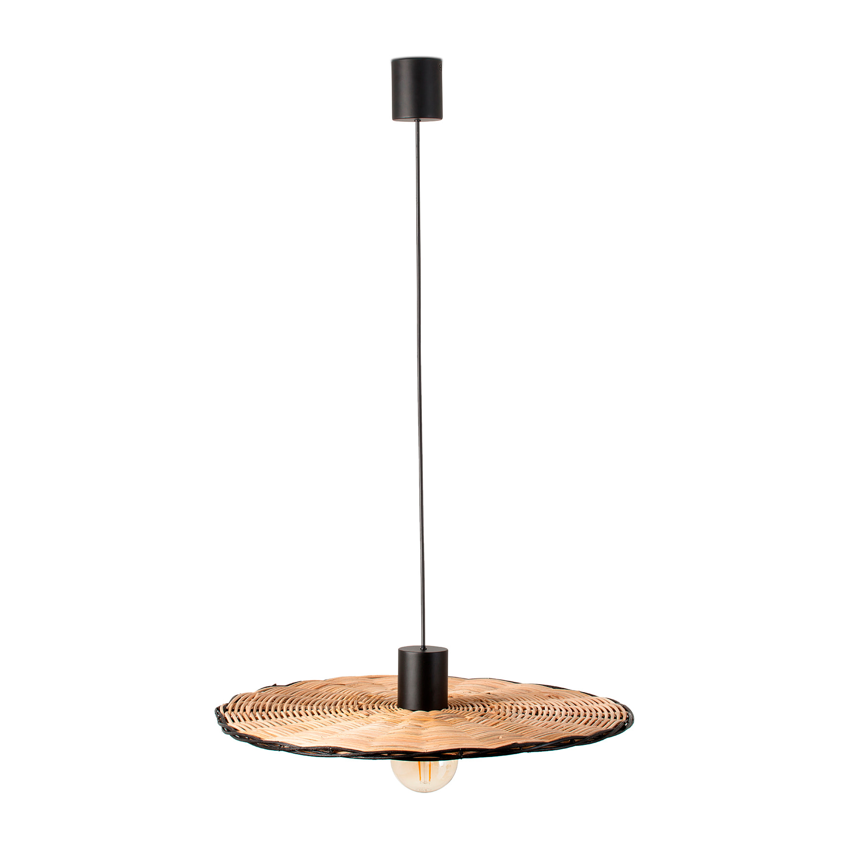 COSTAS 600 Lampada sospensione nera/ratan