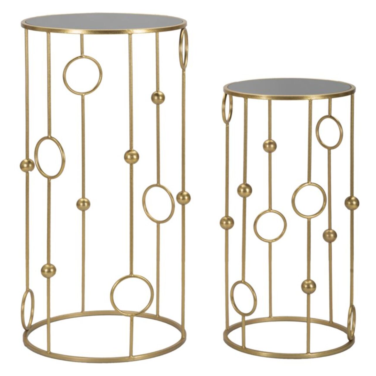 TAVOLINETTO CAGE COPPIA CM Ø 50X100-40X80