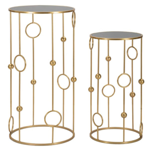 TAVOLINETTO CAGE COPPIA CM Ø 50X100-40X80