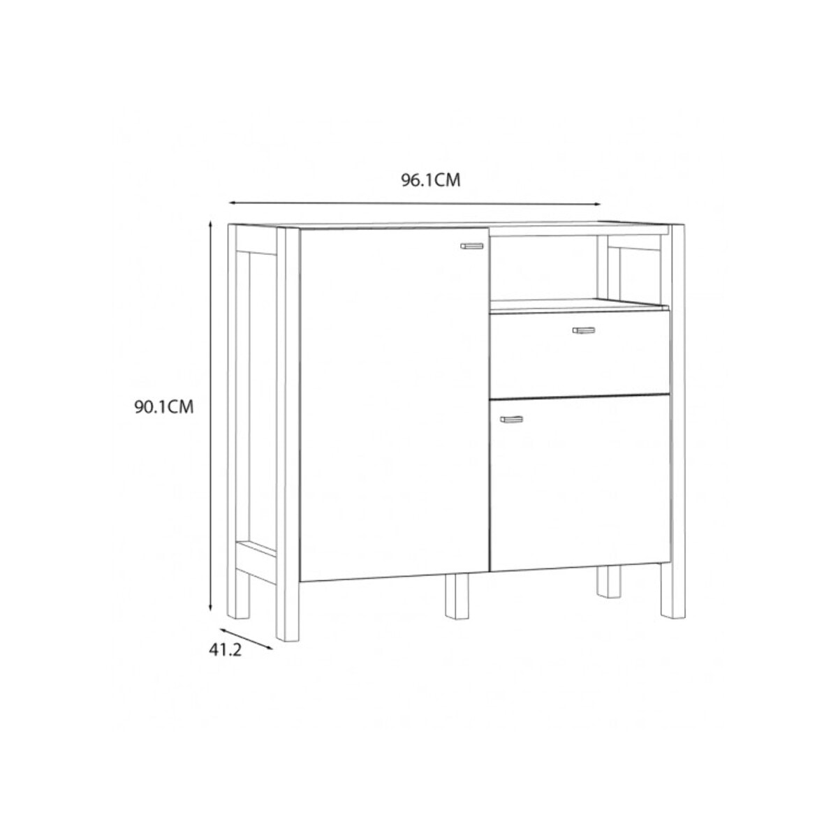Buffet moderne en bois effet chêne et blanc - VIK