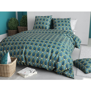 Parure housse de couette coton multicolore
