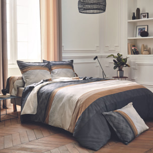 Taie d'oreiller au style graphique et masculin - Noir