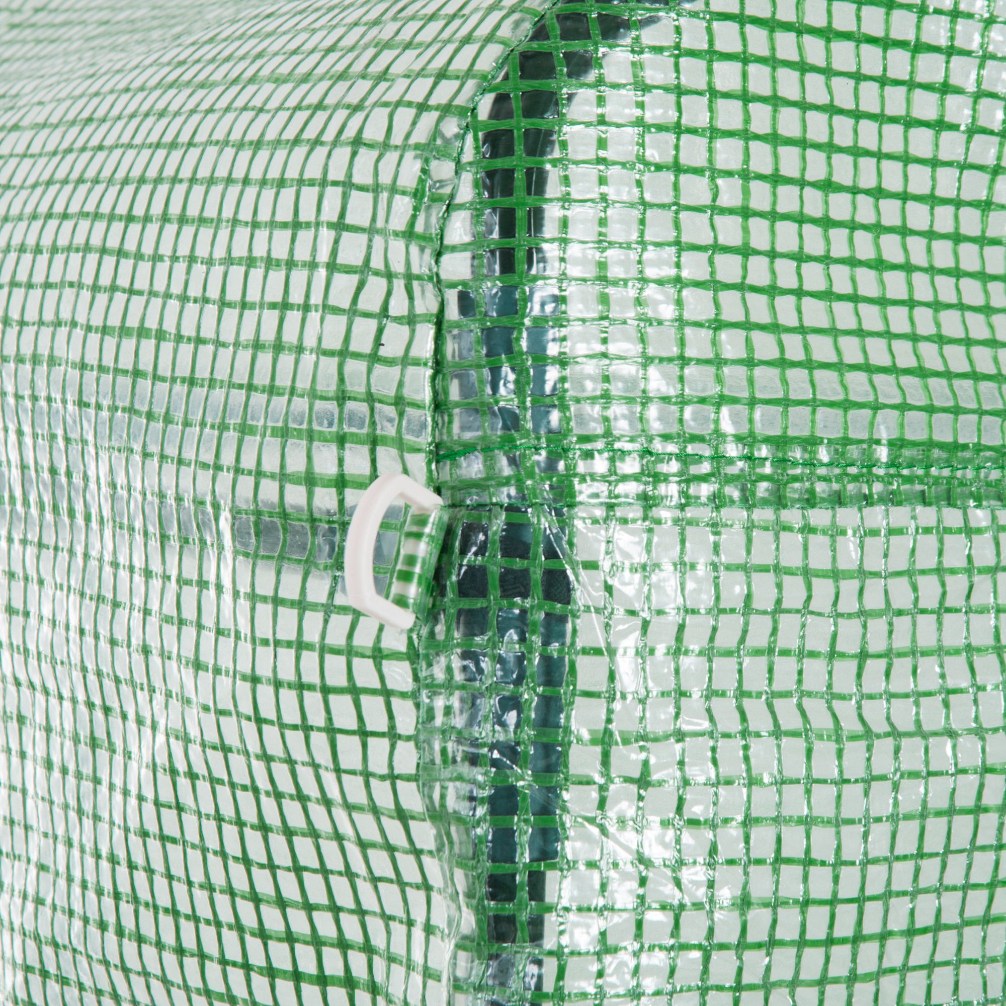 Serre tunnel de jardin 9 m² - 3 x 3 x 2 m - 4 fenêtres, porte zippée enroulable - acier galvanisé PE haute densité vert