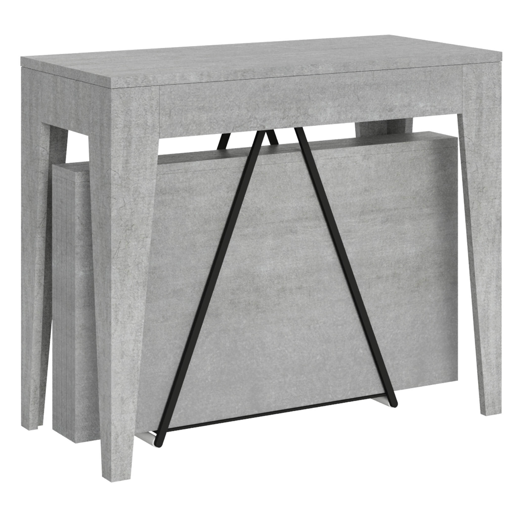 Consolle allungabile 90x42/198 cm Zima Small cemento