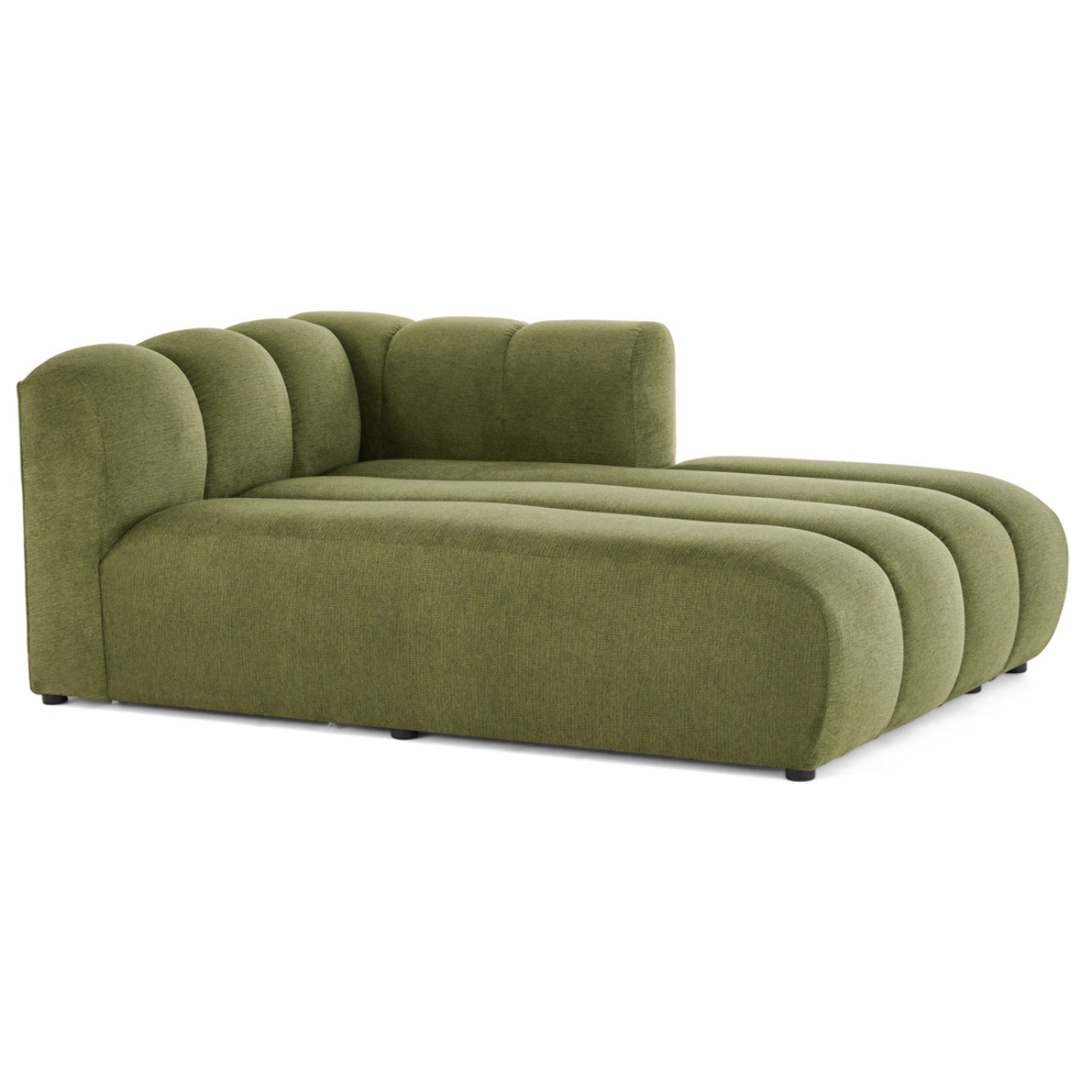 Debbie - module d'assise méridienne droit en tissu texturé - Vert