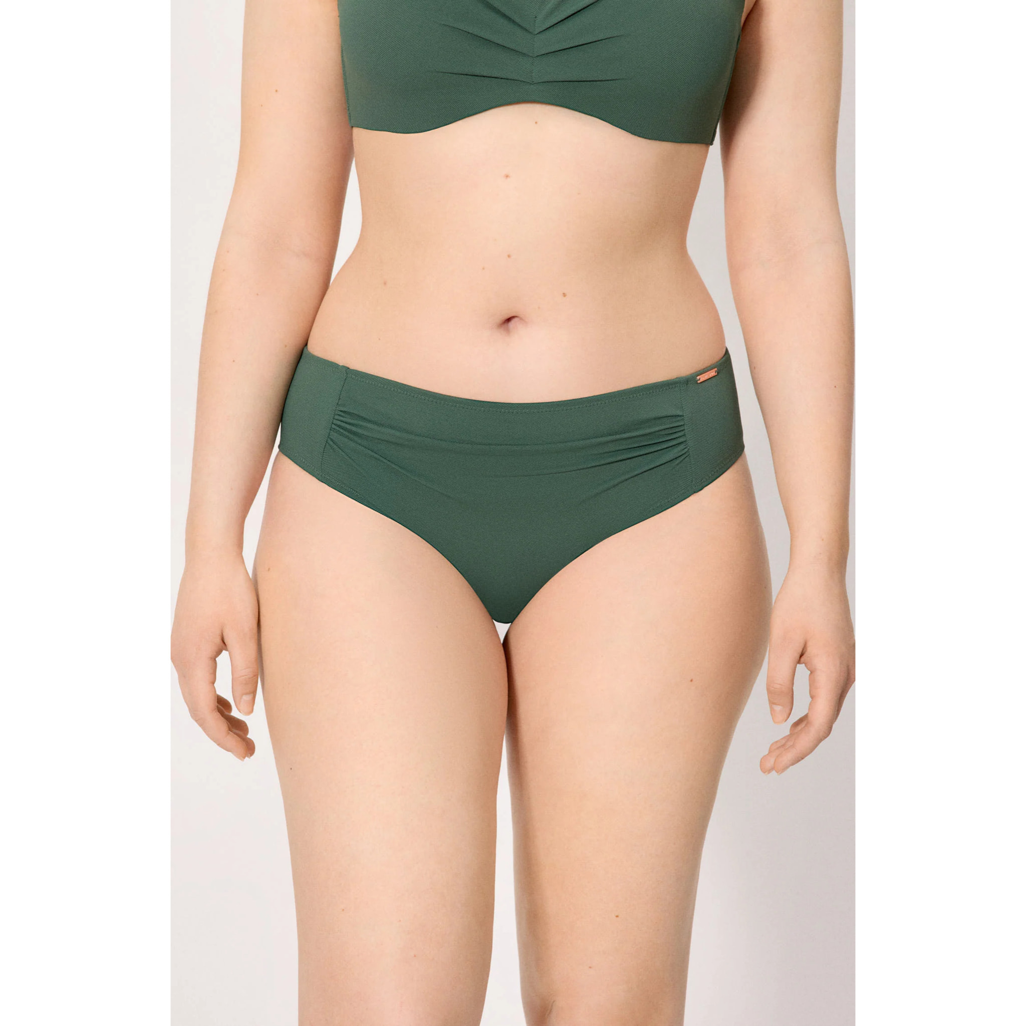 Slip bikini midi modellante Verde