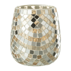 J-Line Photophore Mosaic Verre Argent/Or Medium