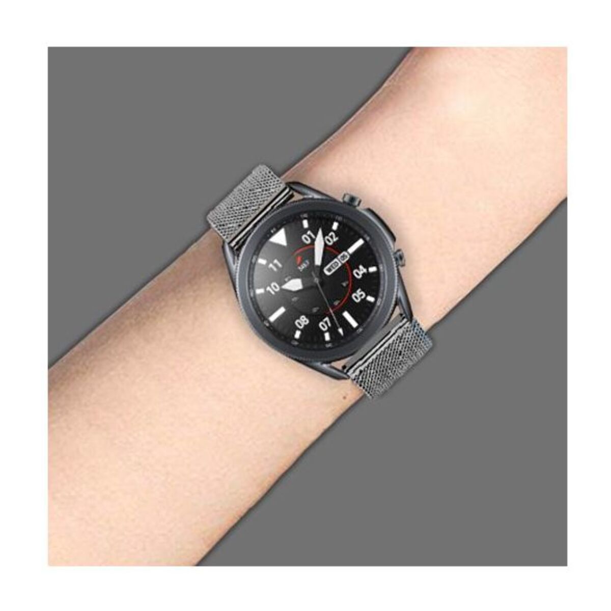 Bracelet IBROZ Samsung/Huawei 22mm Maille gris