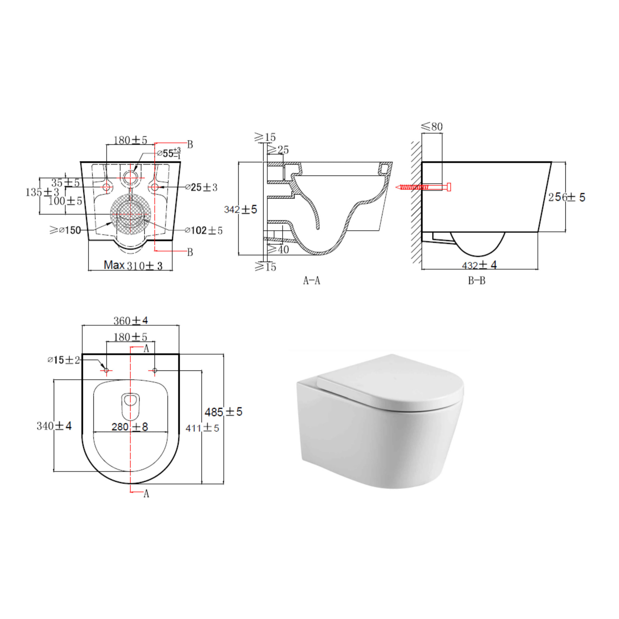 Pack WC Bati-support Geberit + Cuvette Swiss Aqua Technologies sans bride + Plaque (GebSATrimless-K)