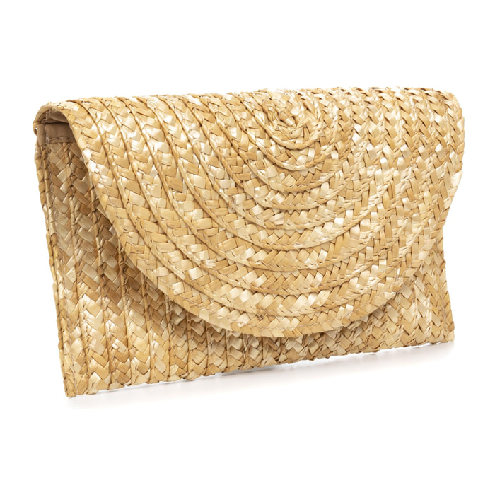 Zanè bolso clutch, de paja trenzada.