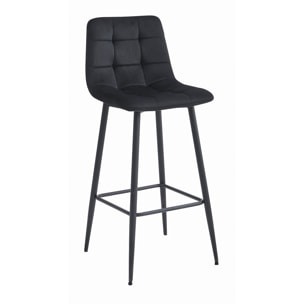 Set di 2 Sgabelli Bar Arceto in Velluto Nero