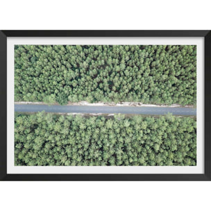Affiche infinitude de la forêt landaise Affiche + cadre en bois - Noir